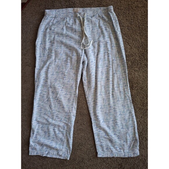 GAP Other - Love By Gap Sleepwear Lounge Pants Large Blue All Over Love Print Cotton Viscose